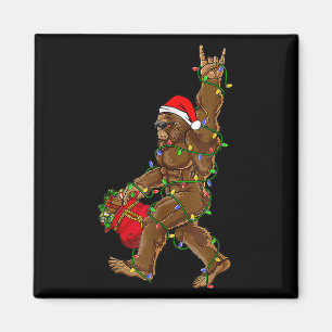 Aimant Père Noël Bigfoot lumières de Noël Rock drôle Sasq