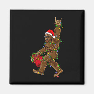 Aimant Père Noël Bigfoot Lumières de Noël Rock Drôle Sasq