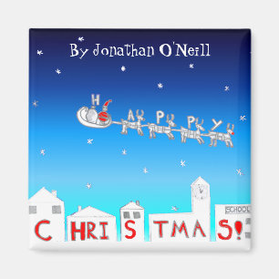Aimant Père Noël de Noël par Jonathan O'Neill