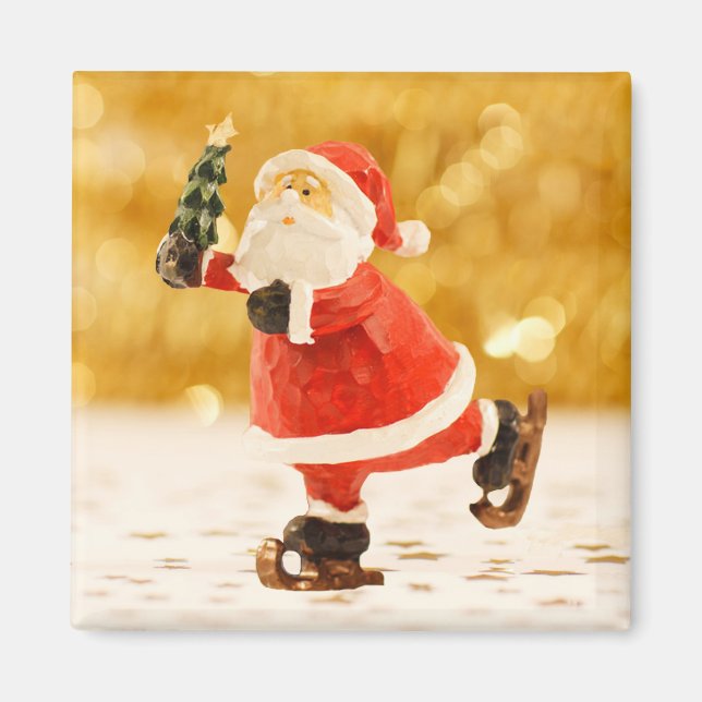 Aimant Père Noël de patinage (Devant)