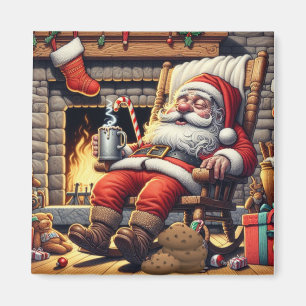 Aimant Père Noël dort Noël