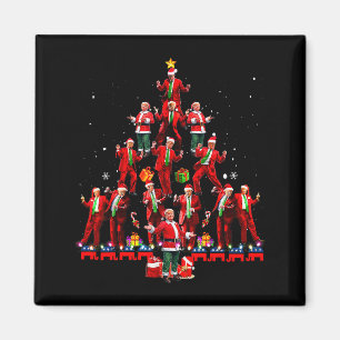 Aimant Père Noël drôle danse Trump arbre Noël pyjama Xmas