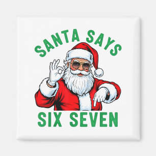 Aimant Père Noël drôle dit six sept Noël 67 Meme Xmas
