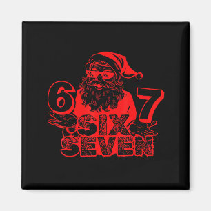 Aimant Père Noël drôle dit Six Sept Noël 6 7 Meme Christm