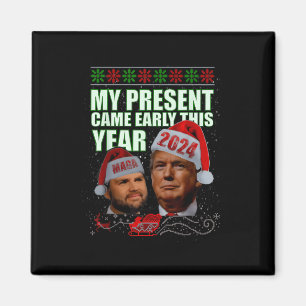 Aimant Père Noël drôle Trump Noël est arrivé tôt 47e prés