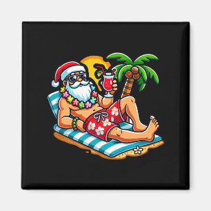 Aimant Père Noël en maillot de bain Fête de Noël d'été su