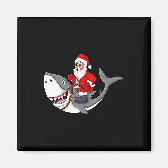 Aimant Père Noël équitation Requin Noël Garçons Filles En (Devant)