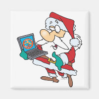 Père Noël geek technophile avec un ordinateur port