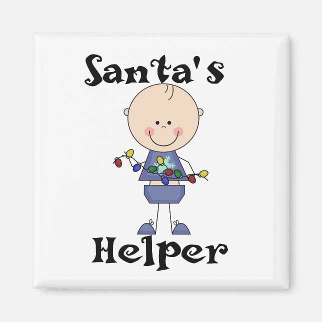 Aimant Père Noël Helper Tshirts et cadeaux de vacances (Devant)