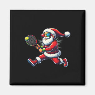 Aimant Père Noël jouant au tennis Jeu Raquette de tennis