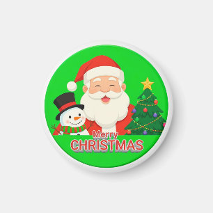 Aimant Père Noël joyeux avec Snownam