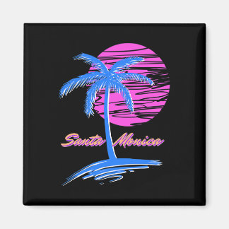 Aimant Père Noël Monica Beach Outrun 80s Vaporwave esthét