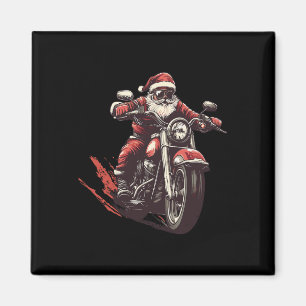 Aimant Père Noël Monter Un Moto Motorcycle Motorcycle Lov