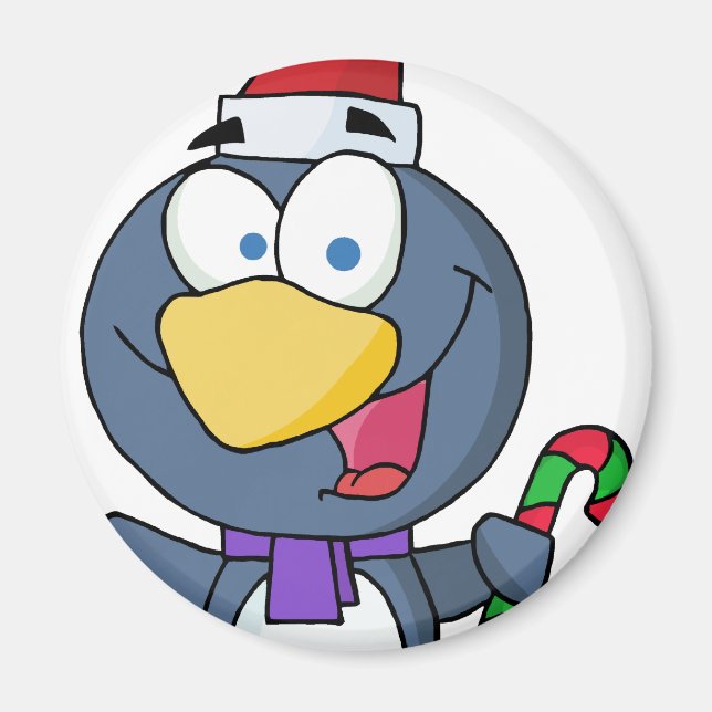 Aimant Père Noël Penguin avec Sucre de canne (Devant)