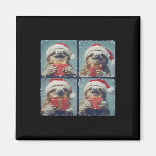 Aimant Père Noël Sloth Animal Photography Sloth Noël