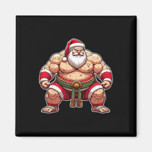 Aimant Père Noël Sumo Lutteur Japonais Japon Noël Cool