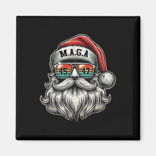 Aimant Père Noël Trump M.a.g.a. avec des lunettes de sole