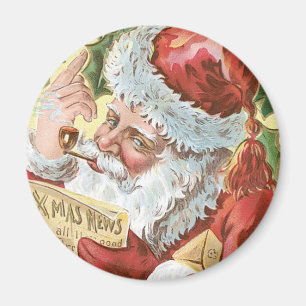 Aimant Père Noël vintage avec liste