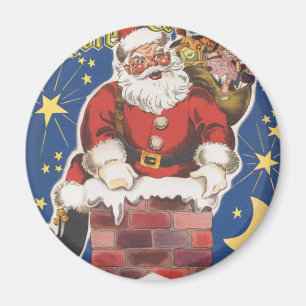 Aimant Père Noël vintage, La Nuit avant Noël