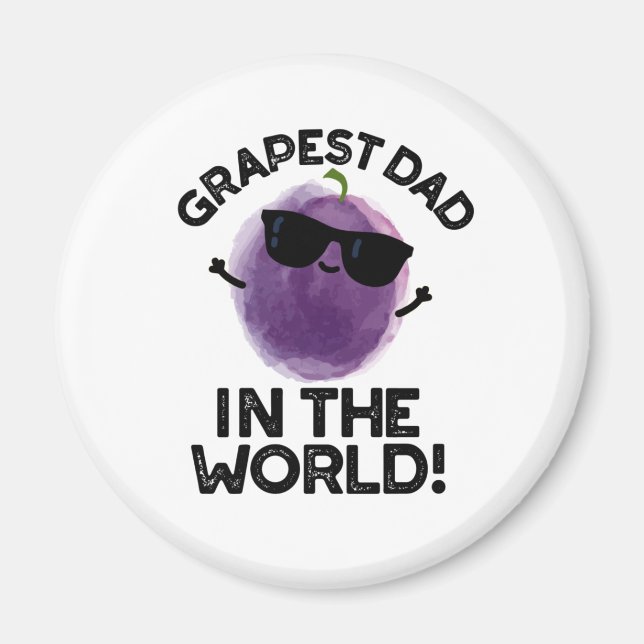 Aimant Père Raisin Dans Le Monde Drôle Fruit Pun (Devant)