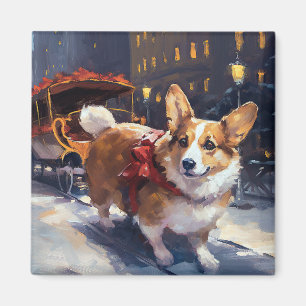 Aimant Période festive de Noël Corgi