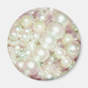 Aimant Perles et marguerite rose
