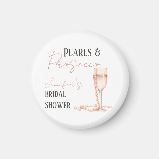 Aimant Perles & Prosecco Fête des mariées rose pâle (Devant)