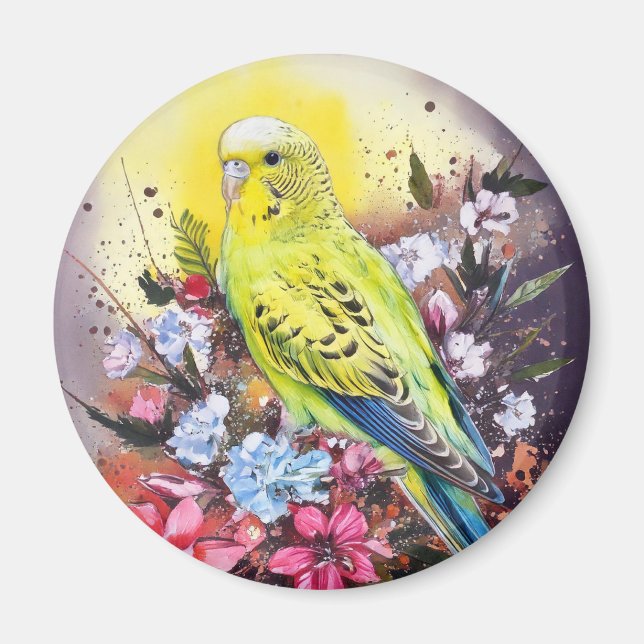 Aimant Perruche jaune (Devant)