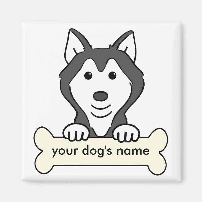 Aimant Personalisé Sibérien Husky (Devant)