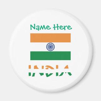 Aimant Personalized India Flag Round