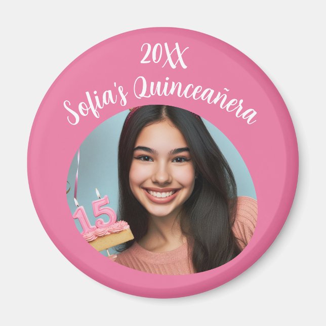 Aimant Personalized Photo Quinceañera Birthday Keepsake (Devant)