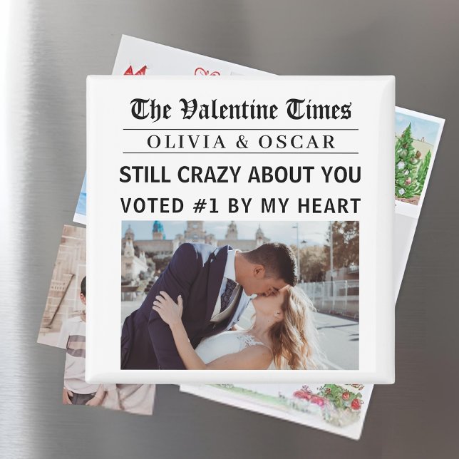 Aimant Personalized Valentine Newspaper  (Créateur téléchargé)