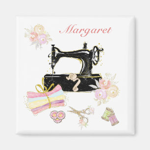 Aimant Personalized Vintage Sewing Machine And Fabric