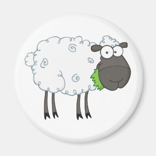Aimant Personnage de dessin animé de moutons noirs