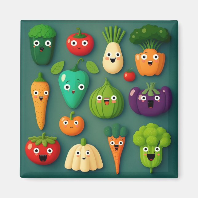 Aimant Personnages de légumes Photos de légumes Légumes C (Devant)