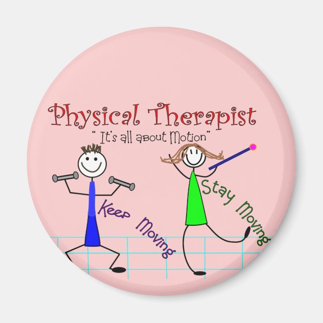 Aimant Personnages en allumettes de physiothérapeutes "Co (Devant)