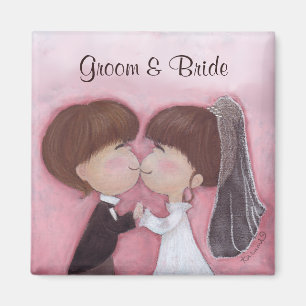 Aimant (personnalisable) heureux de mariage