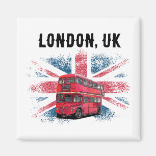 Aimant Personnalisable London Red Bus Union Jack Souvenir