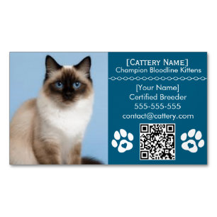 Aimant personnalisable pour éleveur de chats de la