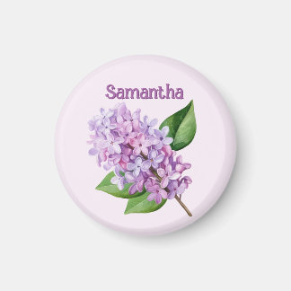 Aimant personnalisé à fleurs de lilas rose