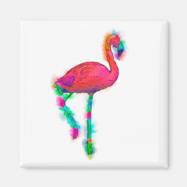 Aimant personnalisé à motif flamant rose abstrait (Devant)