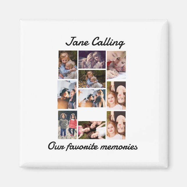 Aimant Personnalisé Amis Moderne 10 Photo Collage (Devant)