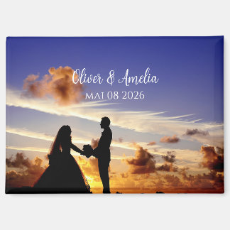 aimant personnalisé avec nom pour mariage photo pe