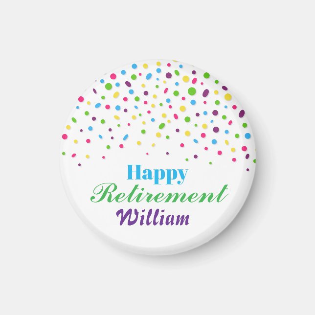 Aimant Personnalisé Cute Confetti coloré Bonne retraite (Devant)