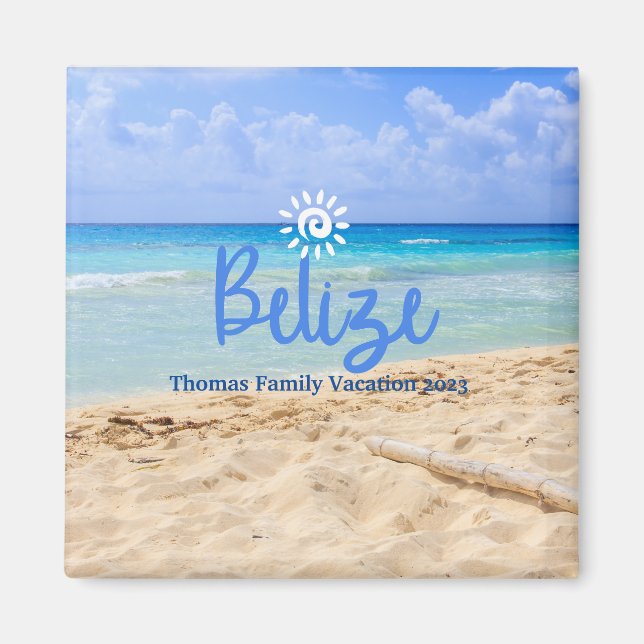 Aimant Personnalisé Famille Belize Beach Vacances Noël (Devant)