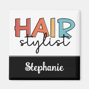 Aimant Personnalisé Hair Styliste Retro Coiffeur Cadeau