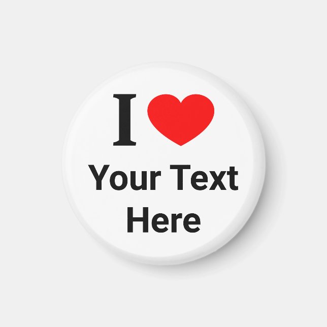 Aimant Personnalisé Je ❤️ J'AIME LE COEUR (Devant)