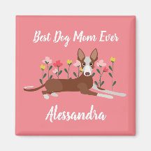 Personnalisé Meilleure maman chien Podenco rose Fl