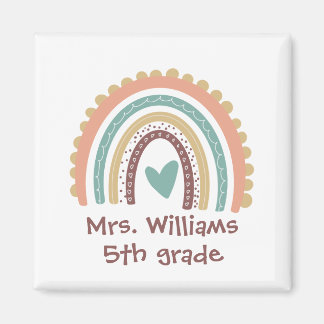Aimant Personnalisé Moderne Cute Rainbow Enseignant