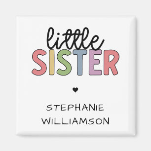 Aimant Personnalisé Nom Little Sister Cute Personnalisé